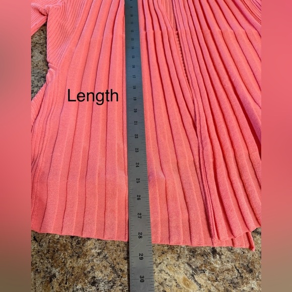 Women’s Orange Brand Open Front Cardigan Sweater XL Coral Stretchy 3/4 Sleeves - Picture 10 of 13